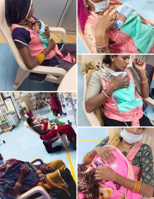Mothers across Rajasthan practicing KMC with the BEMPU KangaSling
