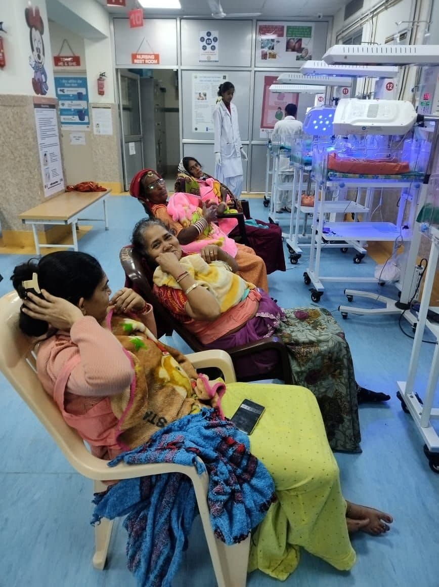 Mothers doing KMC in the NICU as part of the ANSH KMC program